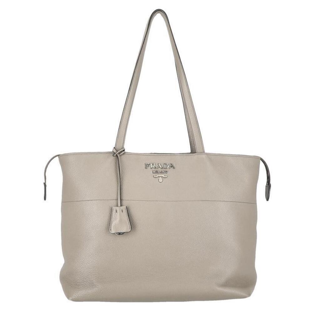 Prada Vitello Phenix leather shopping tote bag White